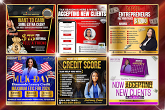 design tax flyer, credit repair flyer and social media post