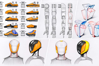 develop industrial design concepts and product sketches