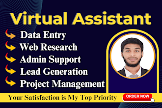 be your admin and personal virtual assistant for admin support and web research