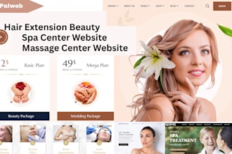 design hair extension beauty salon spa massage center booking website