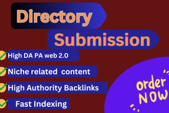 niche relevant HQ directory submissions backlinks for website ranking