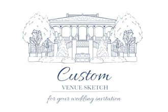 draw wedding venue sketch for your invitation, wedding map