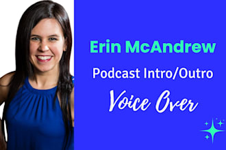 record an american female podcast intro outro