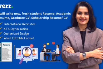 refine, write new fresh student, academic, graduate, scholarship resume cv