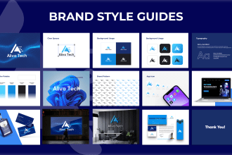 design gradient logo, brandbook, brand kit, visual identity, brand guidelines