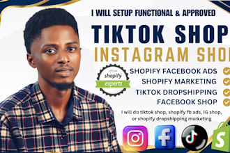 setup tiktok shop, fb shop, instagram shop and fb ads to boost shopify sales