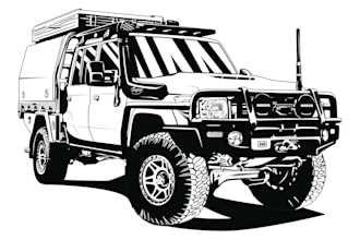 draw your car or vehicle into vector line art