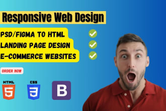 sass web design, canva website design and PSD, figma to HTML