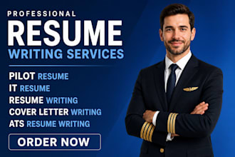 craft job winning pilot resume and IT CV with cover letter in 24hrs