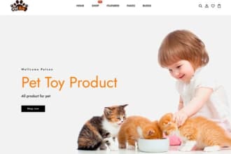 design a pet store pet toy website pet shopify store pet dropshipping store