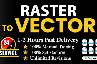 do manual vector tracing for your logo and images in adobe illustrator