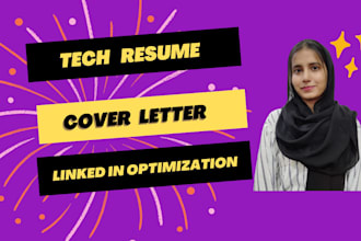 provide tech resume writing, cover letter and linkedin optimization services
