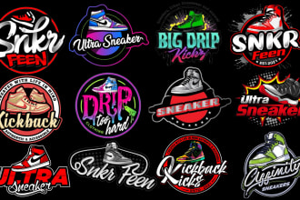design a premium sneakers shoes logo for your sneaker store or business