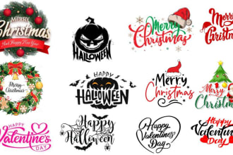 design your logo for christmas, halloween, valentines day