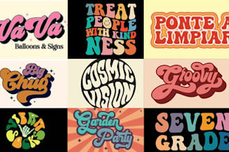 design 3d 70s 90s retro vintage typography for t shirt and logo