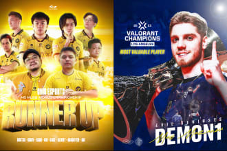 design custom esports poster, professional and unique design