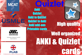 create the best anki decks, quizlet cards for just 5 USD