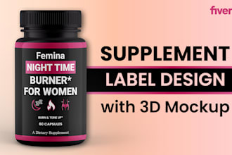 create supplement label, food label and product label design
