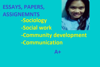 handle sociology, community development, social work and communication tasks