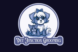 design adorable dog, pets, and animal cartoon logo