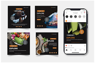 design attractive and professional 10 posts for insta and fb