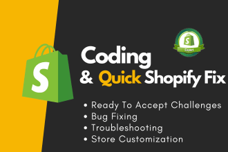 fix shopify store, shopify bug fix or do any customization