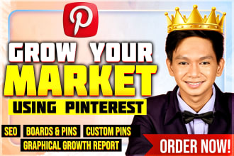 manage, design and grow your pinterest with SEO and pins