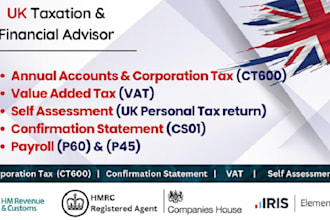 file UK company accounts in hmrc and do vat, paye registration