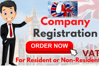 do UK company registration, vat registration for resident and non resident