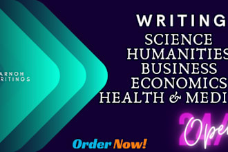 do expert writing, science, humanities, business, health medical and economics