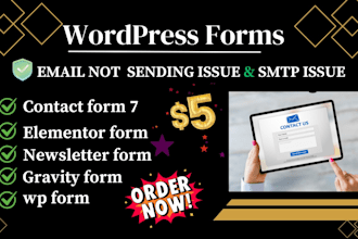 create or fix contact form, wp form, gravity form, email sending issue