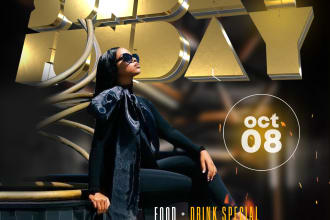 design a flyer with 3d text for your party and events