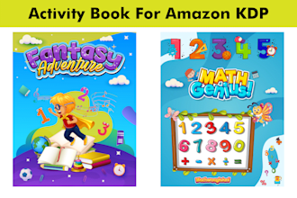 do custom kids activity book, kids coloring page, kids worksheet, activity book