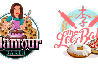 make your modern bakery, foods, cafe logo design