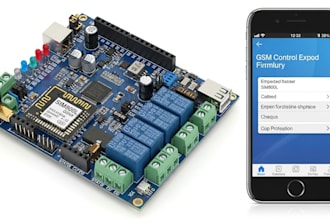 develop programmable GSM control module hardware with embedded firmware and app