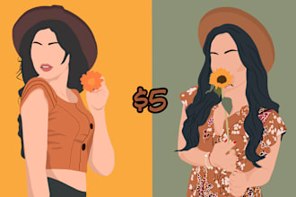 draw faceless minimalist cartoon avatar portrait from your photo