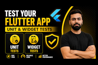 provide flutter app development testing using unit and widget tests