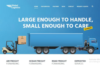 design shipping cargo website, logistic website, freight broker or truck website
