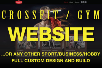 create a professional crossfit, gym, yoga, fitness, sports club, trainer website