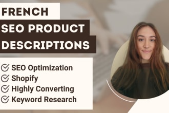 write french SEO shopify product descriptions