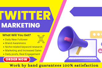 be your twitter marketing manager with organic growth x