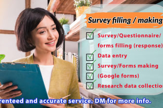 fill online survey, questionnaires, google forms etc