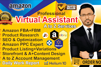 be expert amazon fba virtual assistant, amazon listing creation, SEO, PPC expert