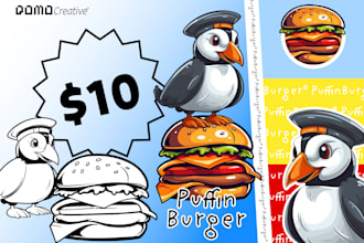 make custom mascot , character , or logo design with cartoon style