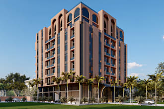 design 3d architectural commercial exterior and restaurant interior rendering
