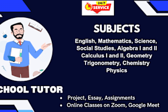 provide online tutor service in physics mathematics, and other school subjects