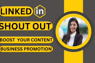 share and shoutout content with 1 million linkedin audience, promote, marketing