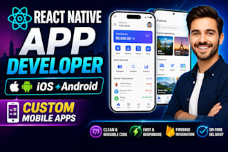 develop a react native mobile app for ios and android