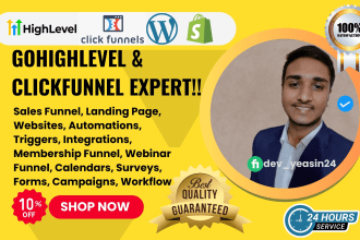 design gohighlevel, clickfunnel sales funnel, landing page, website, duplicate