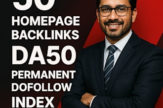 50 homepage backlink da50 permanent dofollow index domain
